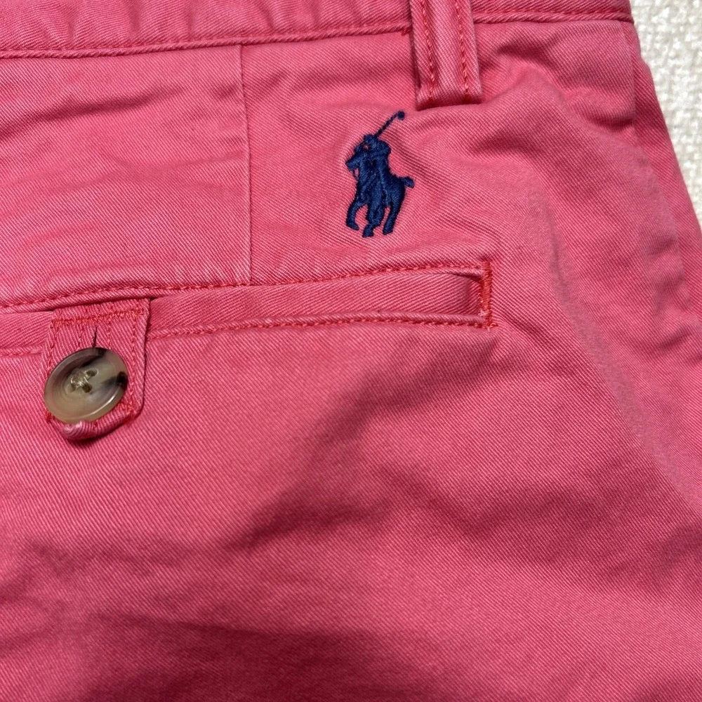 Polo Ralph Lauren Mens Coral Stretch Classic Fit Chino Shorts 34 Preppy Style